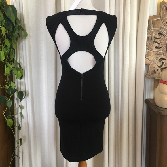 Alice + Olivia Black Mesh Cutout Mini Dress Small - Picture 3 of 8